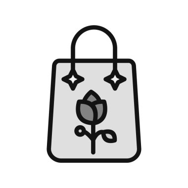 Alışveriş poşeti ikonu. Basit tasarım