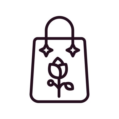 Alışveriş poşeti ikonu. Basit tasarım