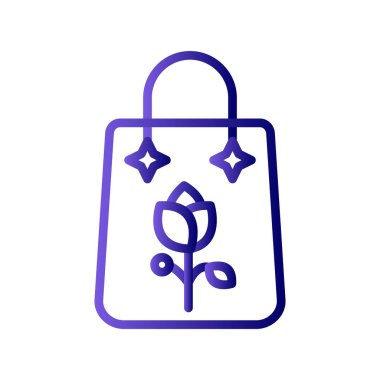 Alışveriş poşeti ikonu. Basit tasarım