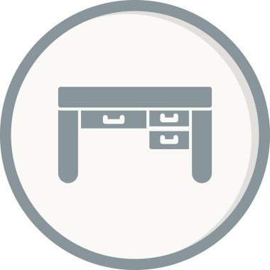 Çekmeceli masa. vektör illüstrasyonu