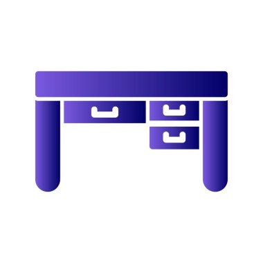 Çekmeceli masa. vektör illüstrasyonu