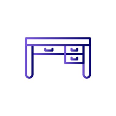 Çekmeceli masa. vektör illüstrasyonu