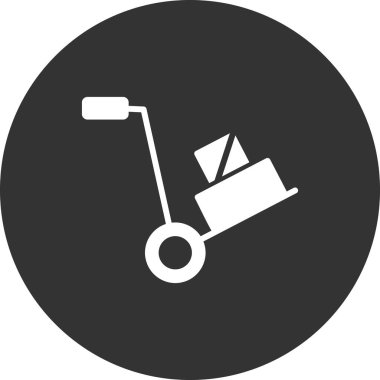 el arabası ile kutuları simge. vektör çizim