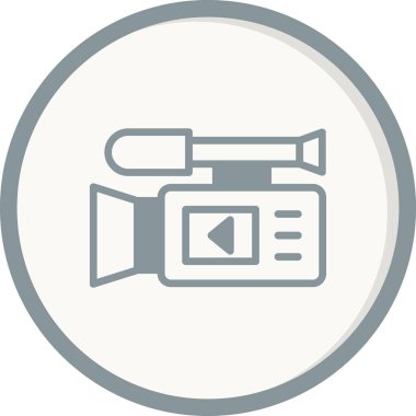 Video kamera ikon vektörü. İnce çizgi işareti. izole edilmiş sınır sembolü çizimi