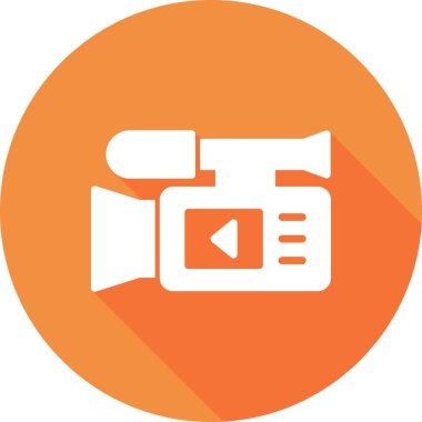 Video kamera ikon vektörü. İnce çizgi işareti. izole edilmiş sınır sembolü çizimi