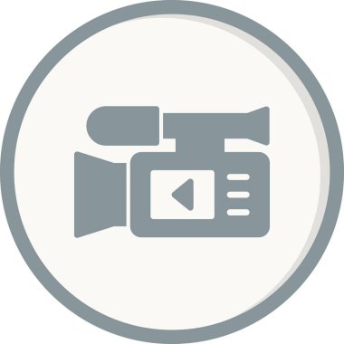 Video kamera ikon vektörü. İnce çizgi işareti. izole edilmiş sınır sembolü çizimi