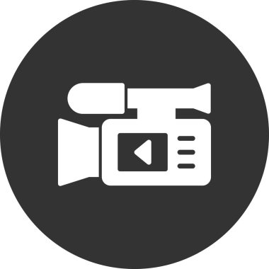 Video kamera ikon vektörü. İnce çizgi işareti. izole edilmiş sınır sembolü çizimi