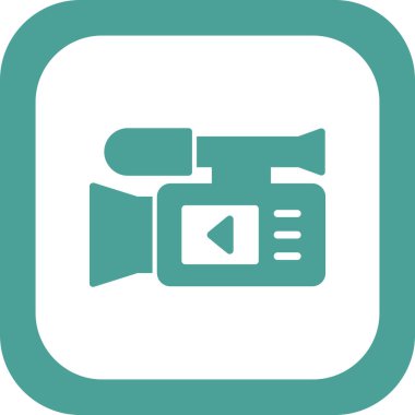 Video kamera ikon vektörü. İnce çizgi işareti. izole edilmiş sınır sembolü çizimi