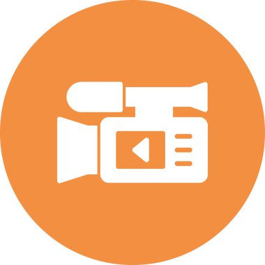 Video kamera ikon vektörü. İnce çizgi işareti. izole edilmiş sınır sembolü çizimi