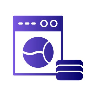 Çamaşır makinesi ikon vektörü. İnce çizgi işareti. İzole edilmiş kontür sembolü gösterimi