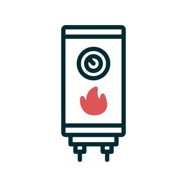 Modern su ısıtıcısı simgesinin vektör çizimi