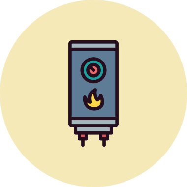 Modern su ısıtıcısı simgesinin vektör çizimi