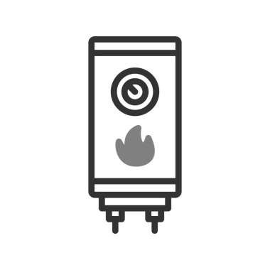 Modern su ısıtıcısı simgesinin vektör çizimi