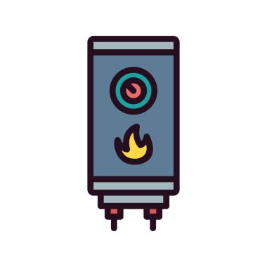 Modern su ısıtıcısı simgesinin vektör çizimi