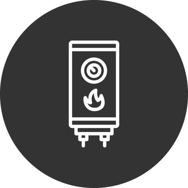 Modern su ısıtıcısı simgesinin vektör çizimi