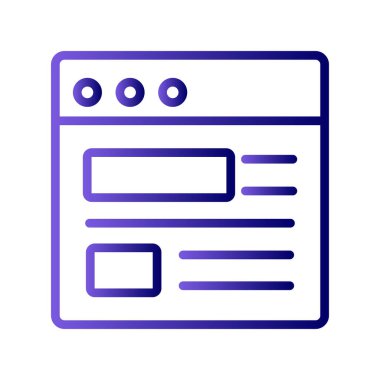 Bilgisayar ekranında web sayfası, basit vektör illüstrasyonu