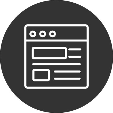 Bilgisayar ekranında web sayfası, basit vektör illüstrasyonu