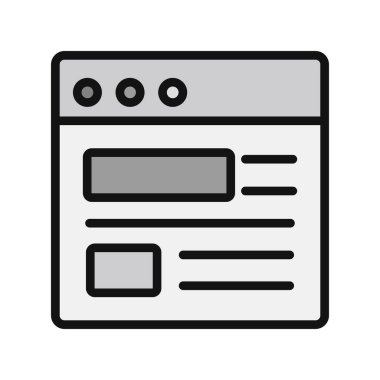 Bilgisayar ekranında web sayfası, basit vektör illüstrasyonu