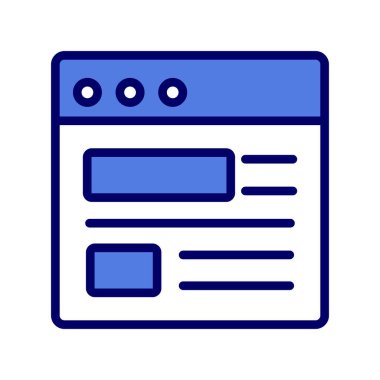 Bilgisayar ekranında web sayfası, basit vektör illüstrasyonu