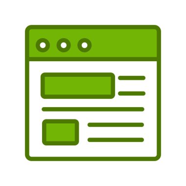 Bilgisayar ekranında web sayfası, basit vektör illüstrasyonu