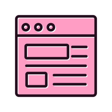 Bilgisayar ekranında web sayfası, basit vektör illüstrasyonu