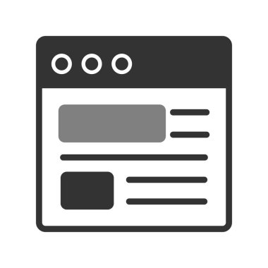 Bilgisayar ekranında web sayfası, basit vektör illüstrasyonu