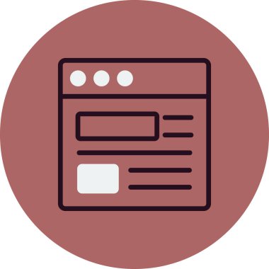 Bilgisayar ekranında web sayfası, basit vektör illüstrasyonu