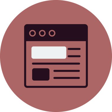 Bilgisayar ekranında web sayfası, basit vektör illüstrasyonu