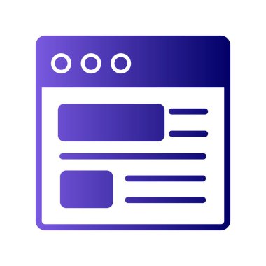 Bilgisayar ekranında web sayfası, basit vektör illüstrasyonu