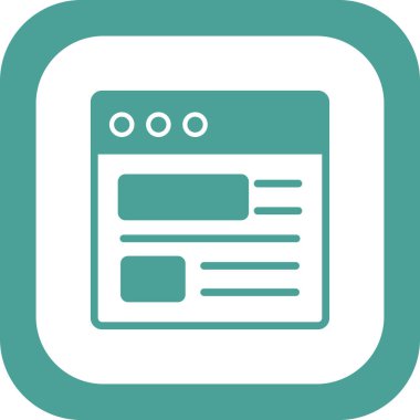 Bilgisayar ekranında web sayfası, basit vektör illüstrasyonu