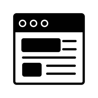 Bilgisayar ekranında web sayfası, basit vektör illüstrasyonu