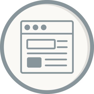 Bilgisayar ekranında web sayfası, basit vektör illüstrasyonu