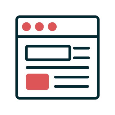 Bilgisayar ekranında web sayfası, basit vektör illüstrasyonu