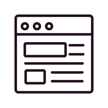 Bilgisayar ekranında web sayfası, basit vektör illüstrasyonu