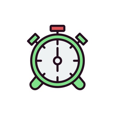 Çalar saat simgesi. özet vektör resimleme çizelgesi. 