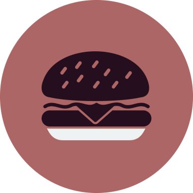 Hamburger ikonu. Hamburger sembolü düz tasarım biçimi.