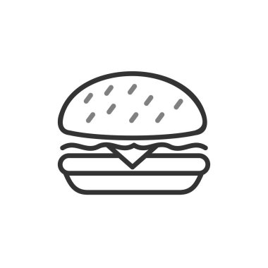 Hamburger ikonu. Hamburger sembolü düz tasarım biçimi.