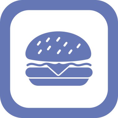 Hamburger ikonu. Hamburger sembolü düz tasarım biçimi.