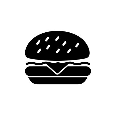 Hamburger ikonu. Hamburger sembolü düz tasarım biçimi.