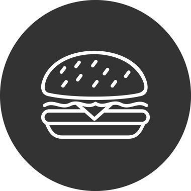 Hamburger ikonu. Hamburger sembolü düz tasarım biçimi.