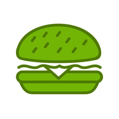 Hamburger ikonu. Hamburger sembolü düz tasarım biçimi.