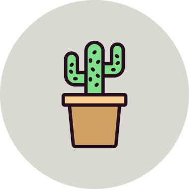 Kaktüs. Web simgesi basit illüstrasyon