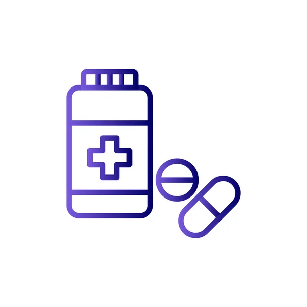 Botol Dengan Pil Konsep Obat Vektor Ilustrasi - Stok Vektor