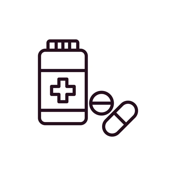 Bottle Pills Medicine Concept Vector Illustration — Vetor de Stock