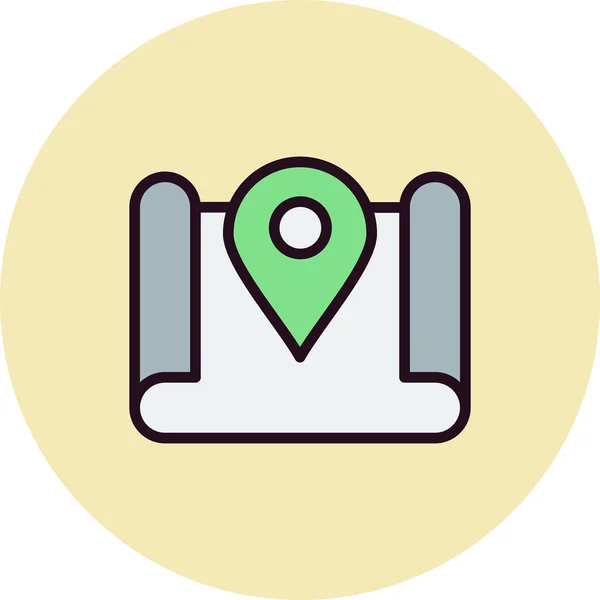 Pin Sulla Mappa Concetto Viaggio Vettoriale Illustrazione — Vettoriale Stock