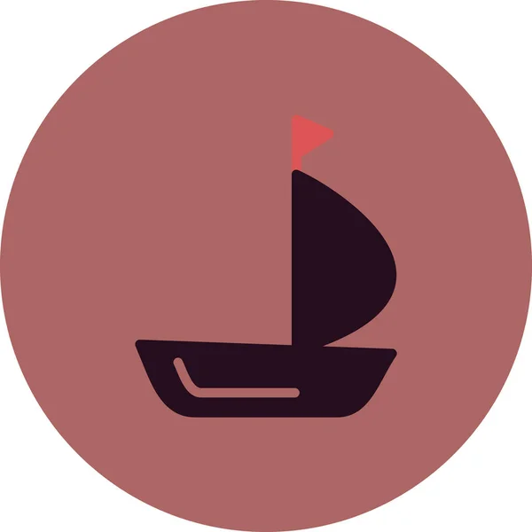 Zeilboot Pictogram Vector Illustratie Ontwerp — Stockvector