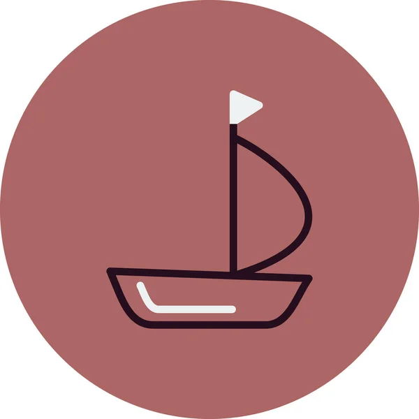Desain Vektor Ikon Perahu Layar - Stok Vektor