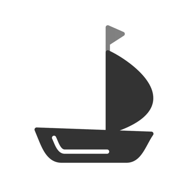 Zeilboot Pictogram Vector Illustratie Ontwerp — Stockvector