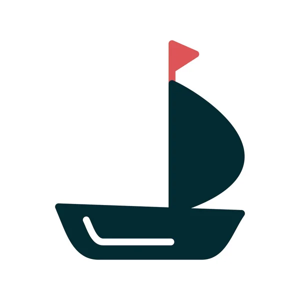 Segelbåt Ikon Vektor Illustration Design — Stock vektor