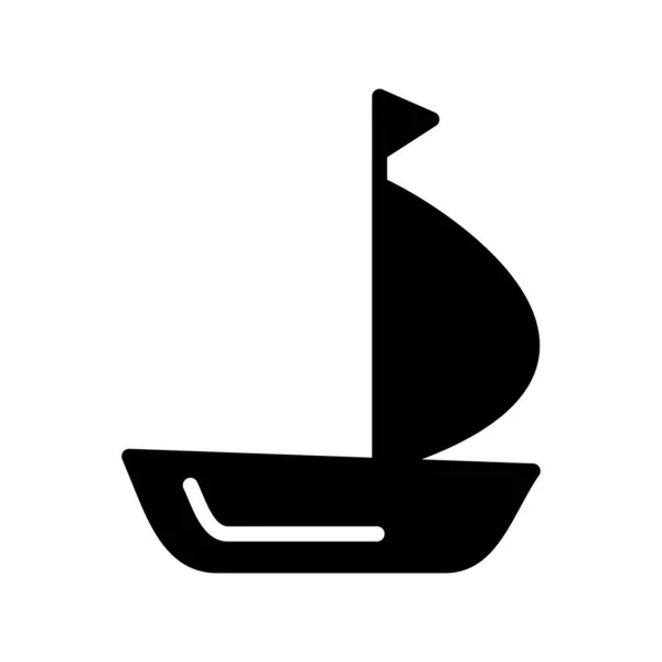 Barca Vela Icona Vettoriale Illustrazione Design — Vettoriale Stock